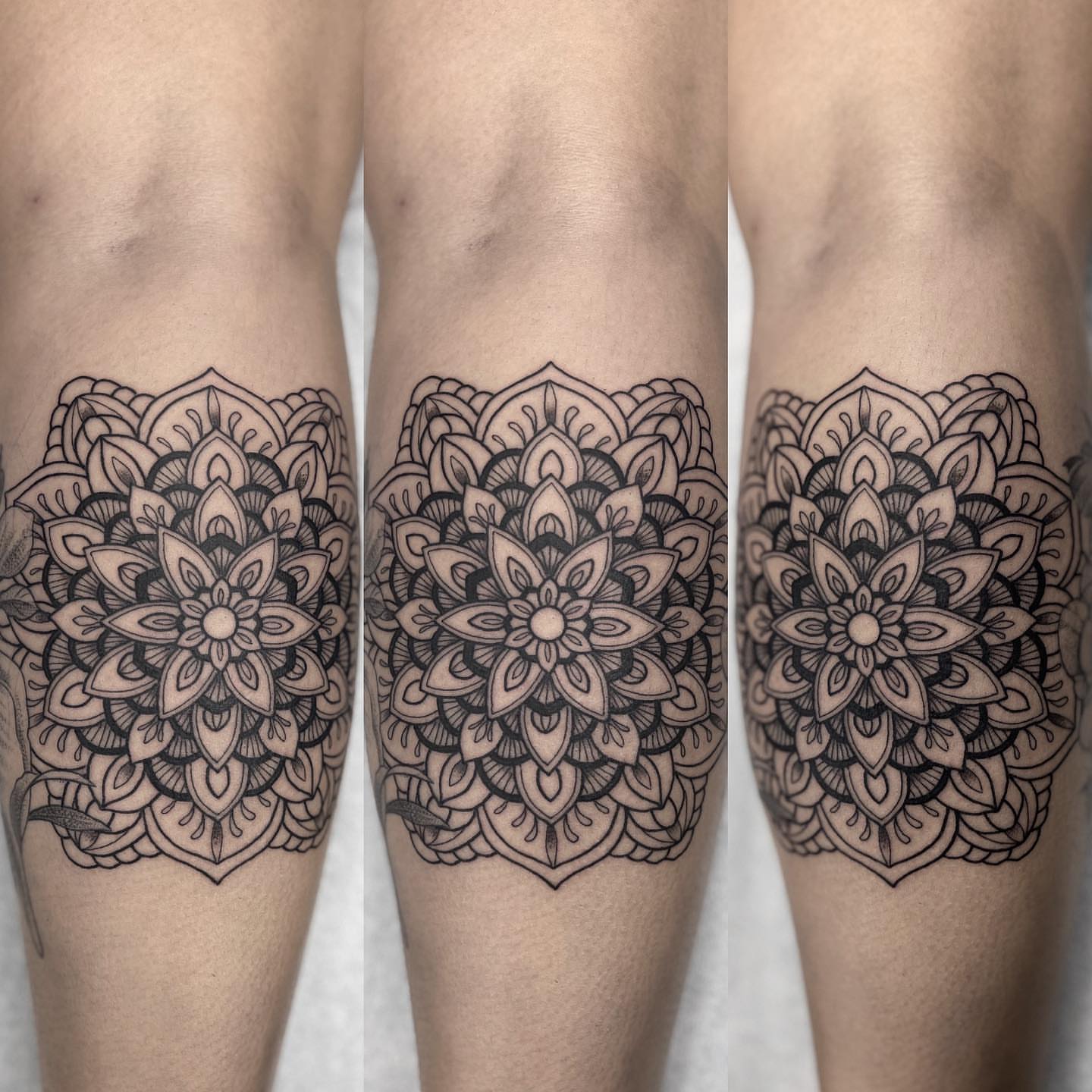Mandala black and grey tattoo on the forearm by Jake Snoddy, Franklin, Tennessee