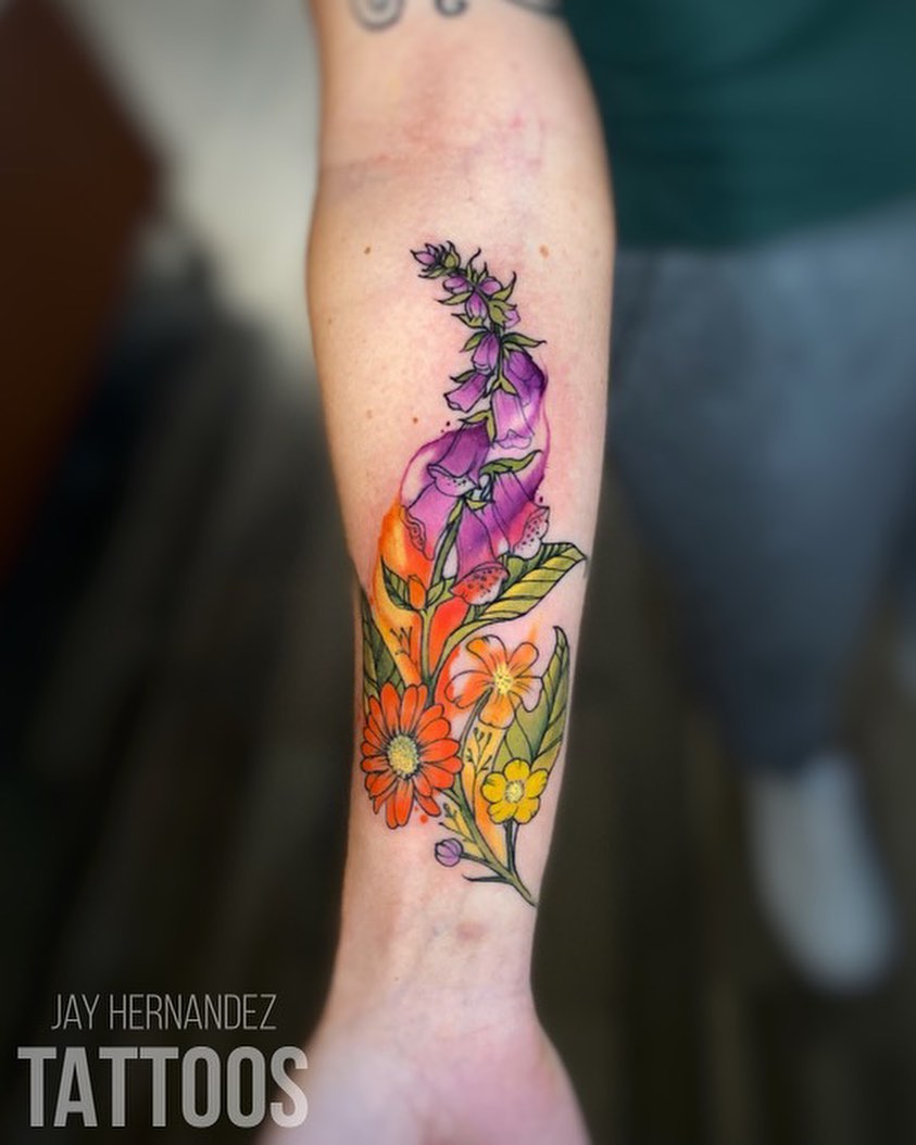 Tattoo by @jayhernandeztattoos — new_school, watercolor