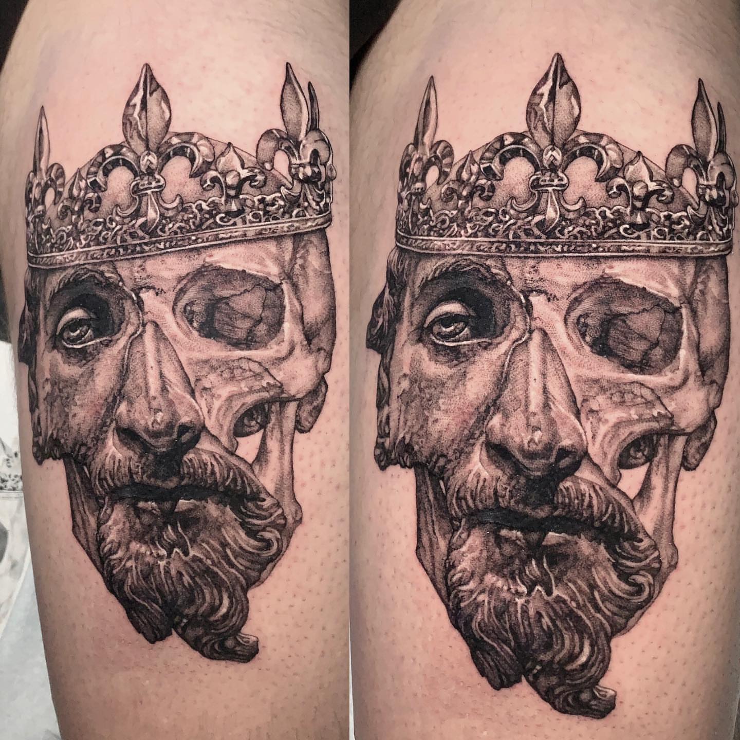 Tattoo by @roveink — black_and_grey, realism