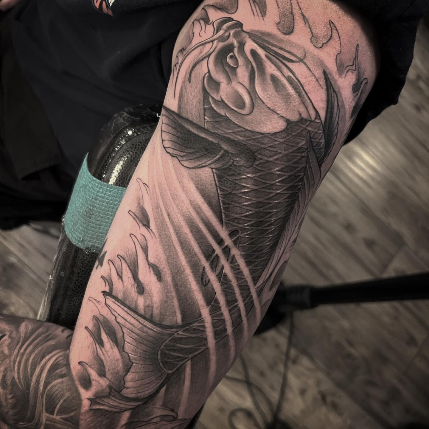 Koi fish realism tattoo on the forearm by ⠀⠀ ⠀ ⠀ ⠀⠀ ⠀⠀ ⠀⠀ ⠀ ⠀⠀ ⠀⠀ᎪᎳᏃ, West Hollywood, California