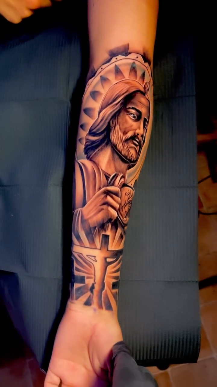 Tattoo by @stheve_blessed — realism, black_and_grey