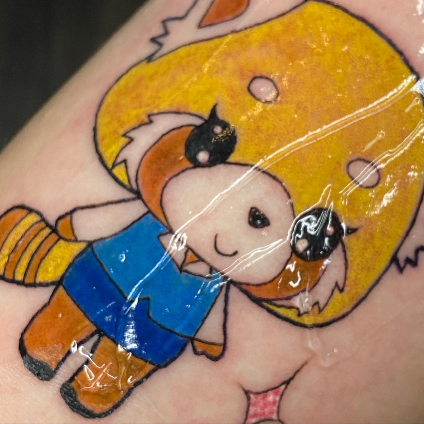 Tattoo by @silverhanded — dotwork, anime