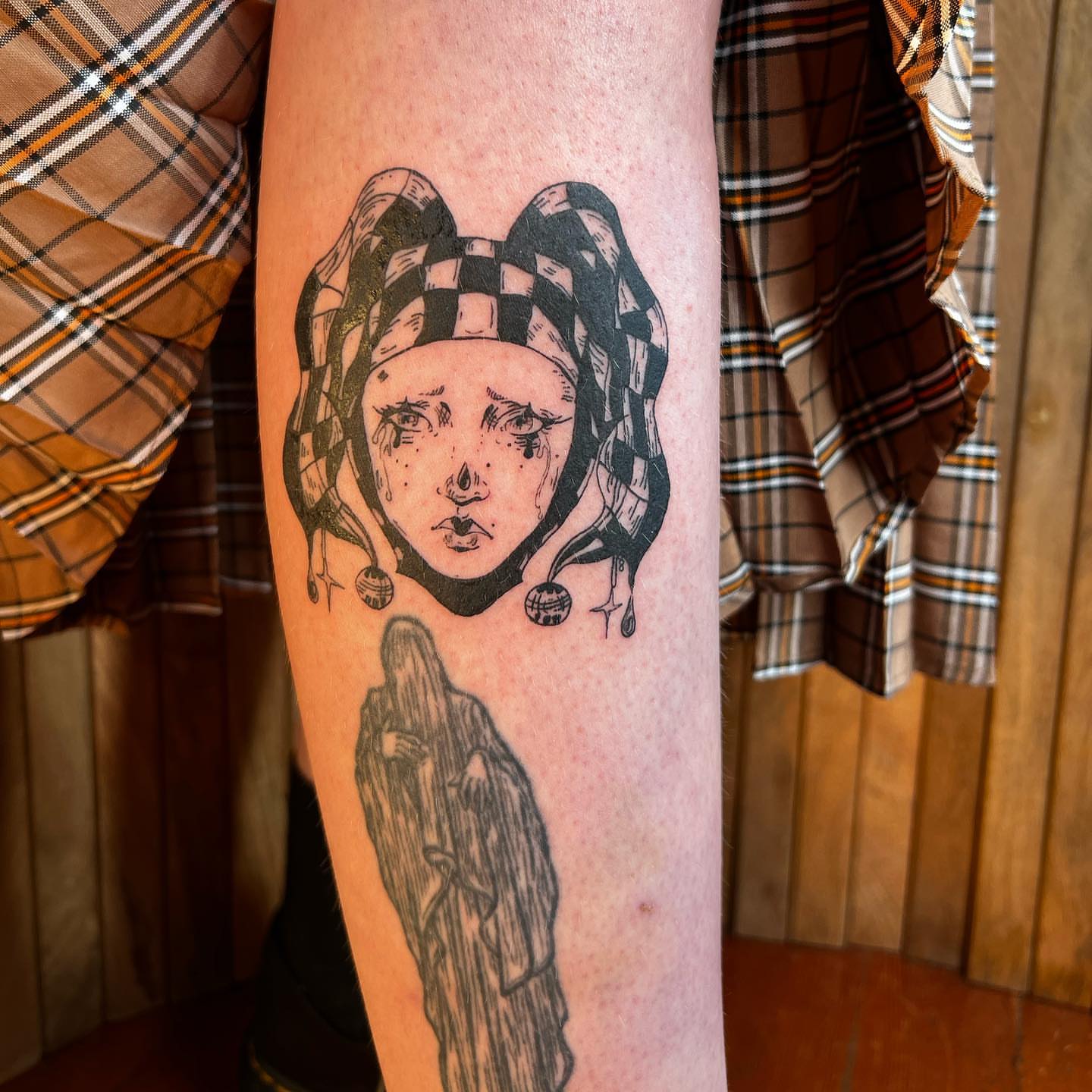 Tattoo by @dreamrealm — black_and_grey, realism
