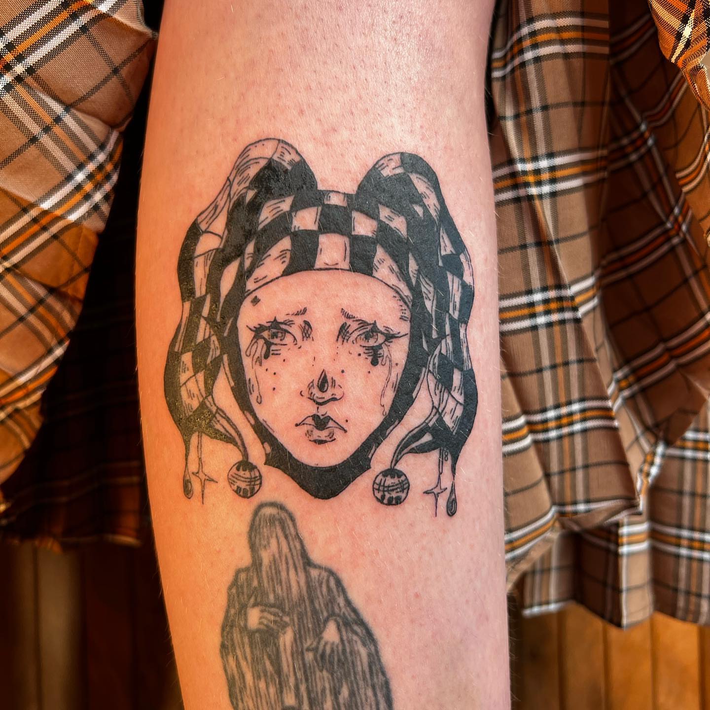 Tattoo by @dreamrealm — black_and_grey, realism