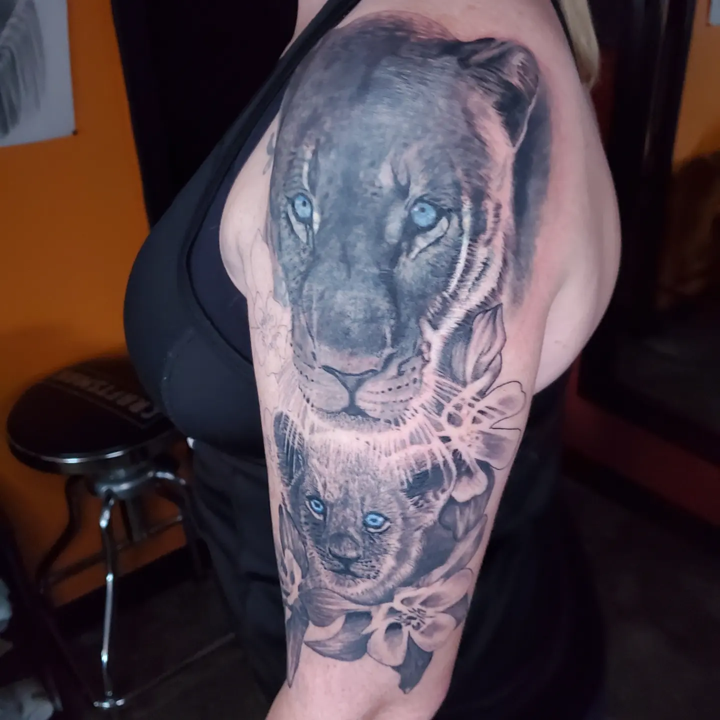 Tattoo by @mandrewtattoo — realism, black_and_grey