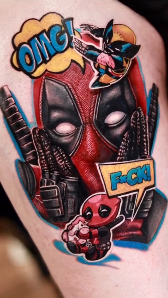 Deadpool and Wolverine new school tattoo by ⚡️ ꜰʀᴀɴᴄᴇꜱᴄᴏ ᴠᴏɴᴏ