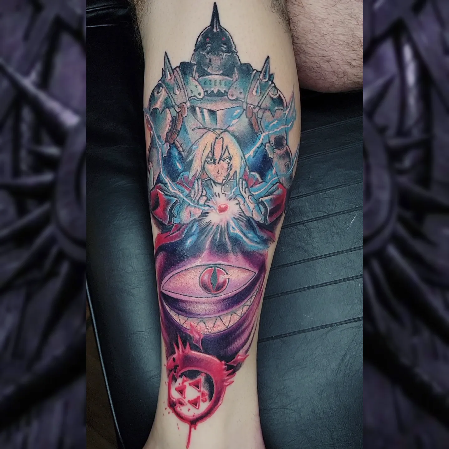 Tattoo by @silverhanded — anime, dotwork