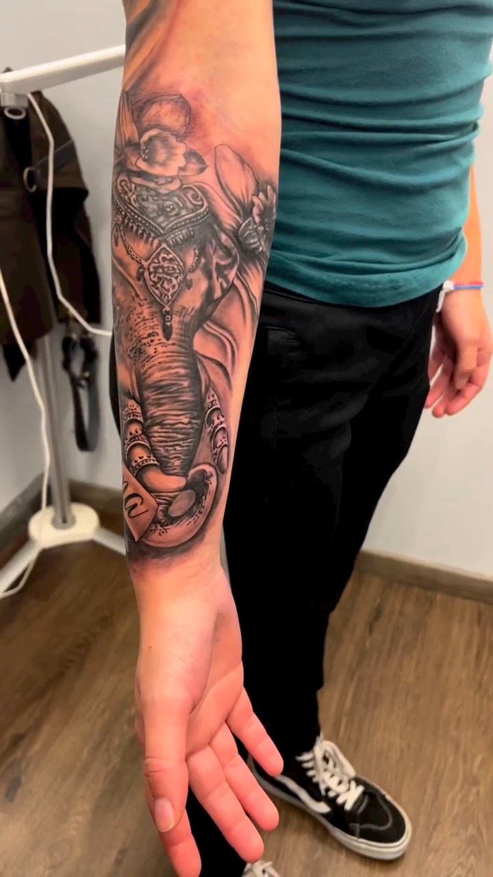 Tattoo by @pedrof.morales — black_and_grey, realism
