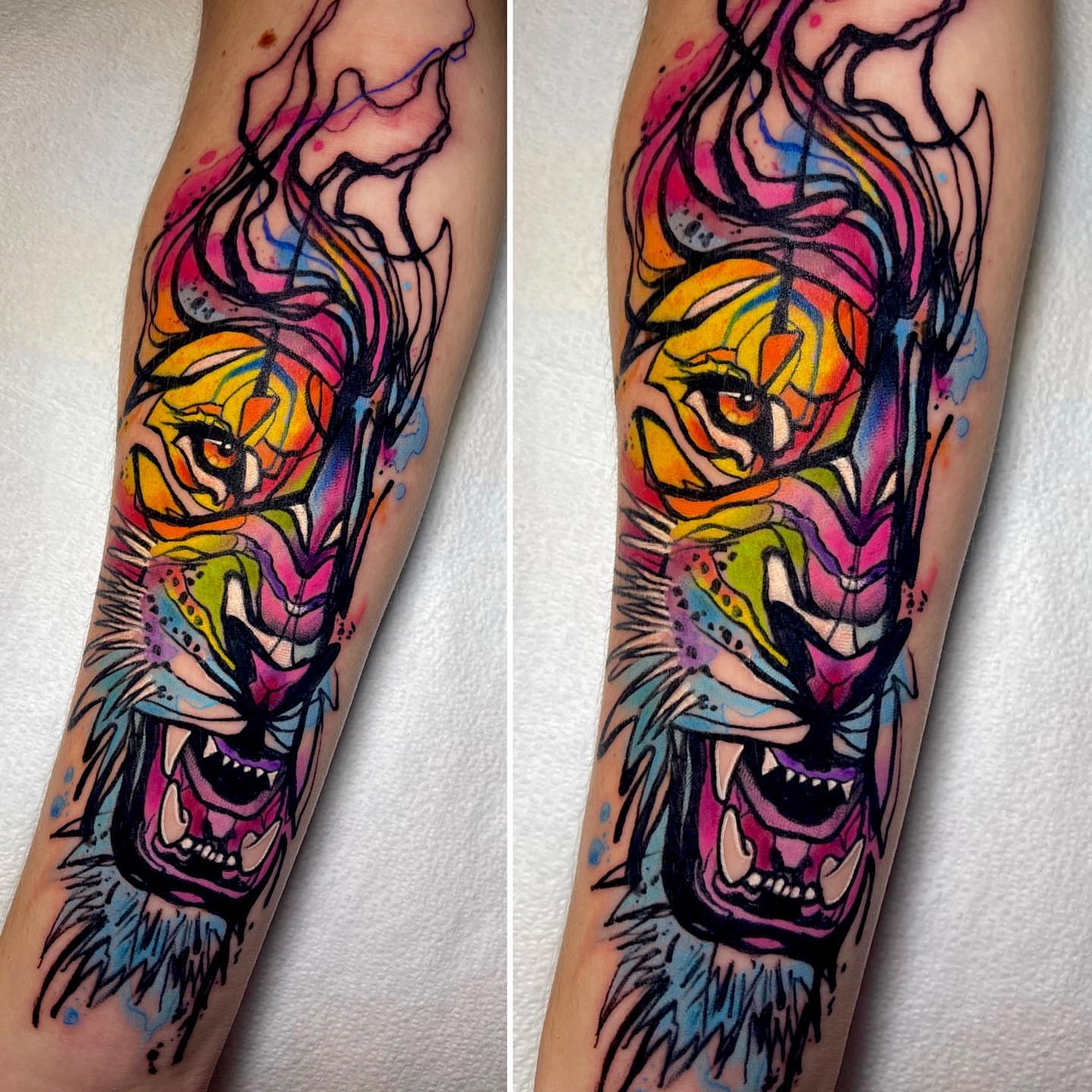 Tattoo by @jessewilliamstattoo — watercolor, new_school