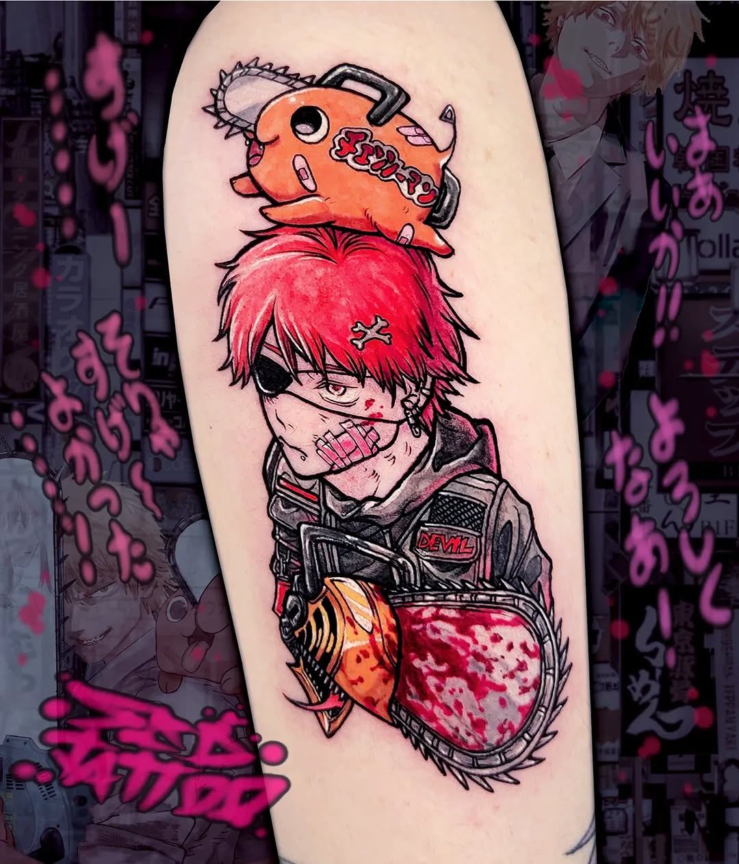 Tattoo by @sedtattoo — anime, trash_polka
