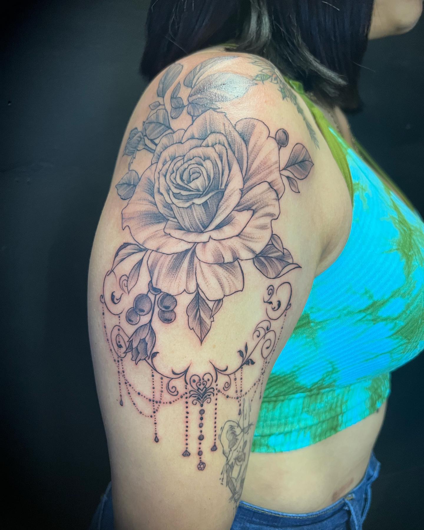 Tattoo by @j2k_tattoo_ — black_and_grey, ornamental