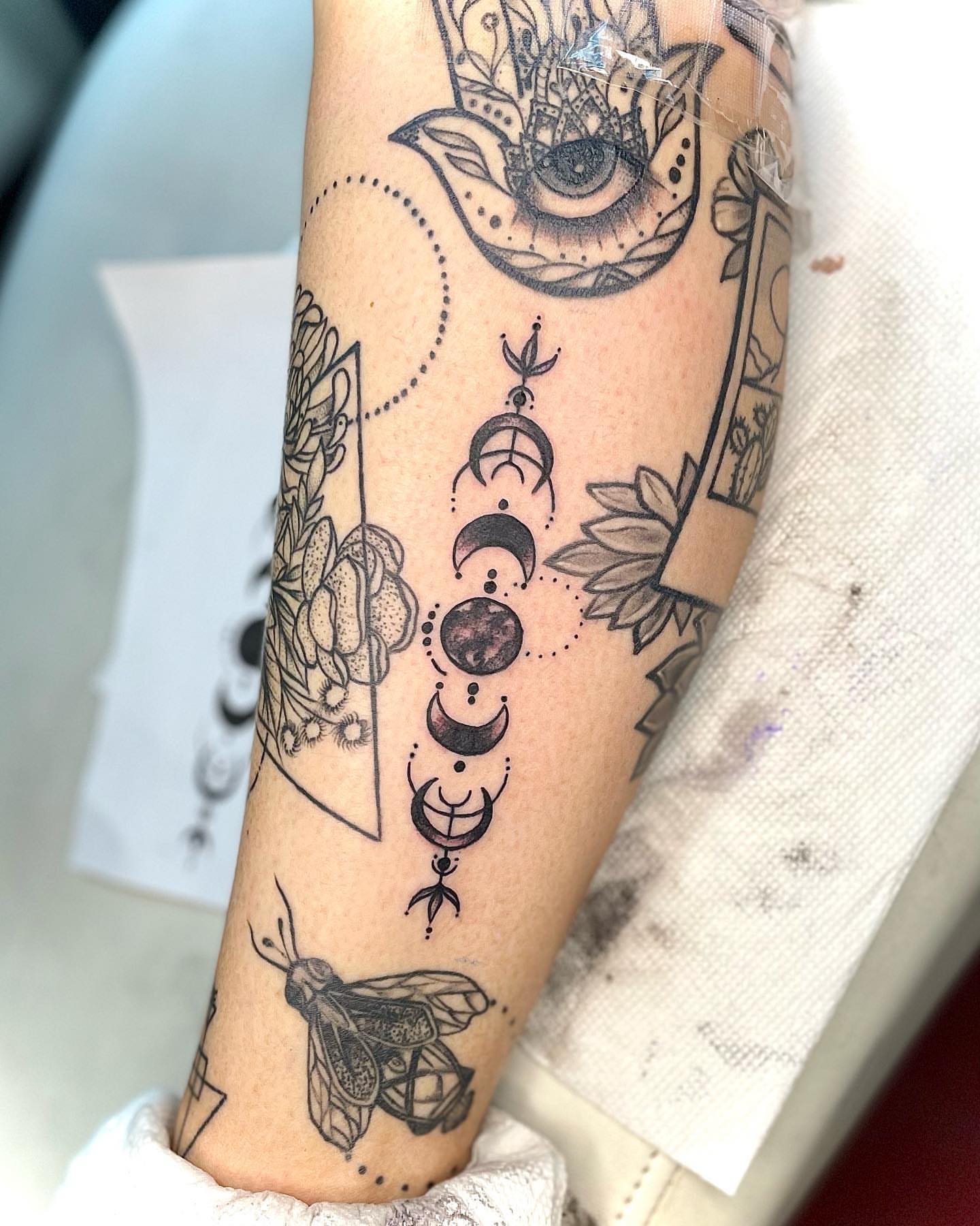 Tattoo by @artby_kendal — dotwork, geometric