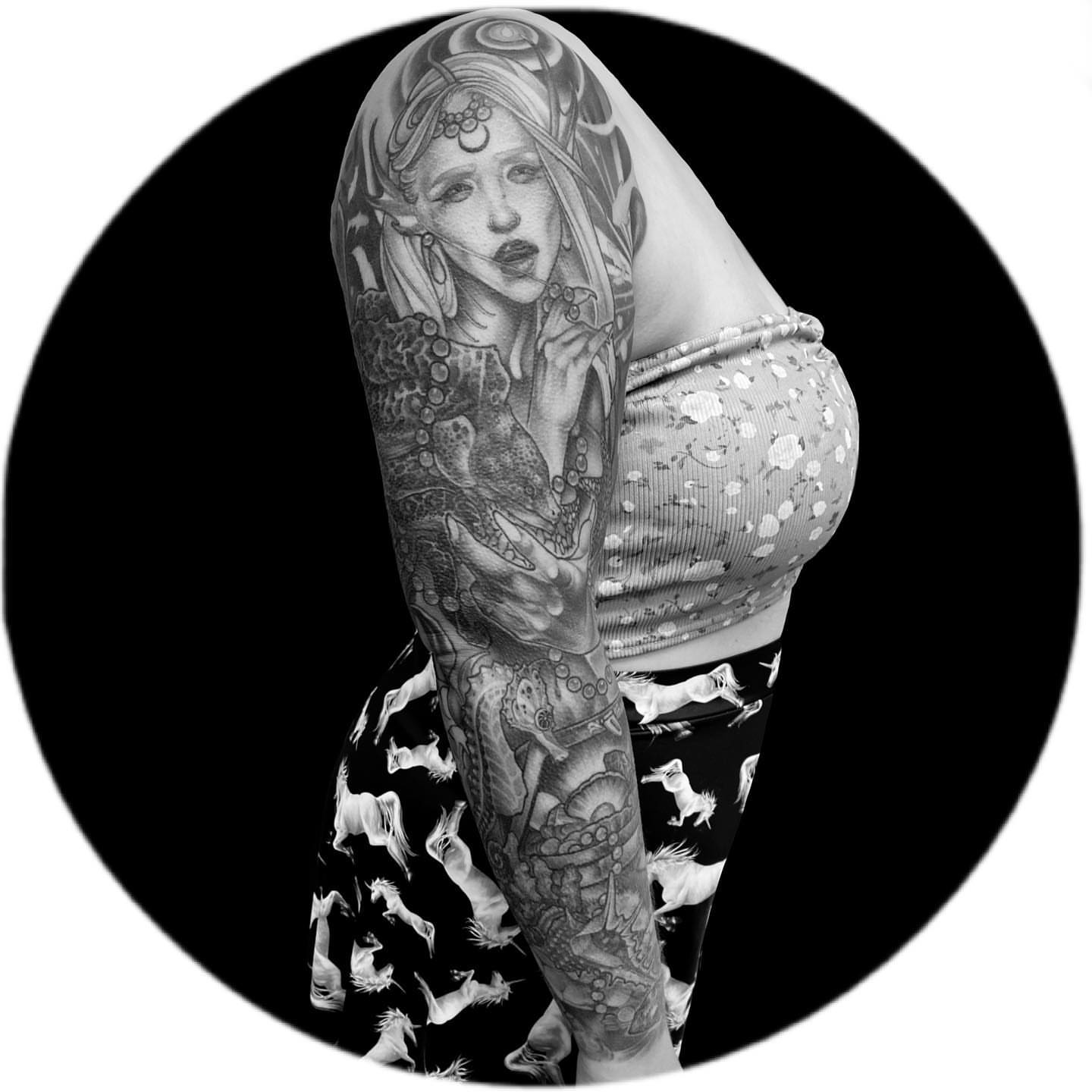 Tattoo by @ethereal.lady.hawk — black_and_grey, realism