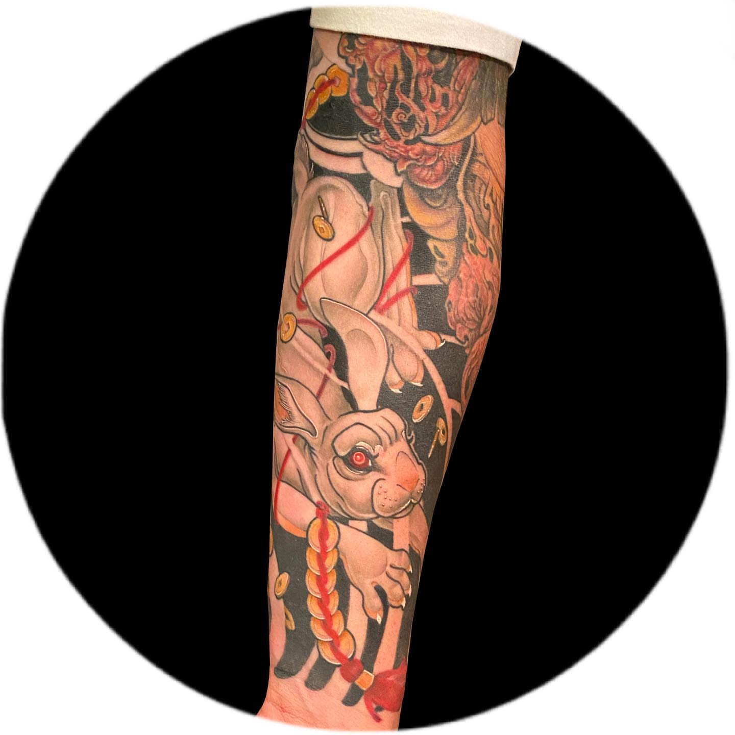 Tattoo by @ethereal.lady.hawk — american_traditional, dotwork