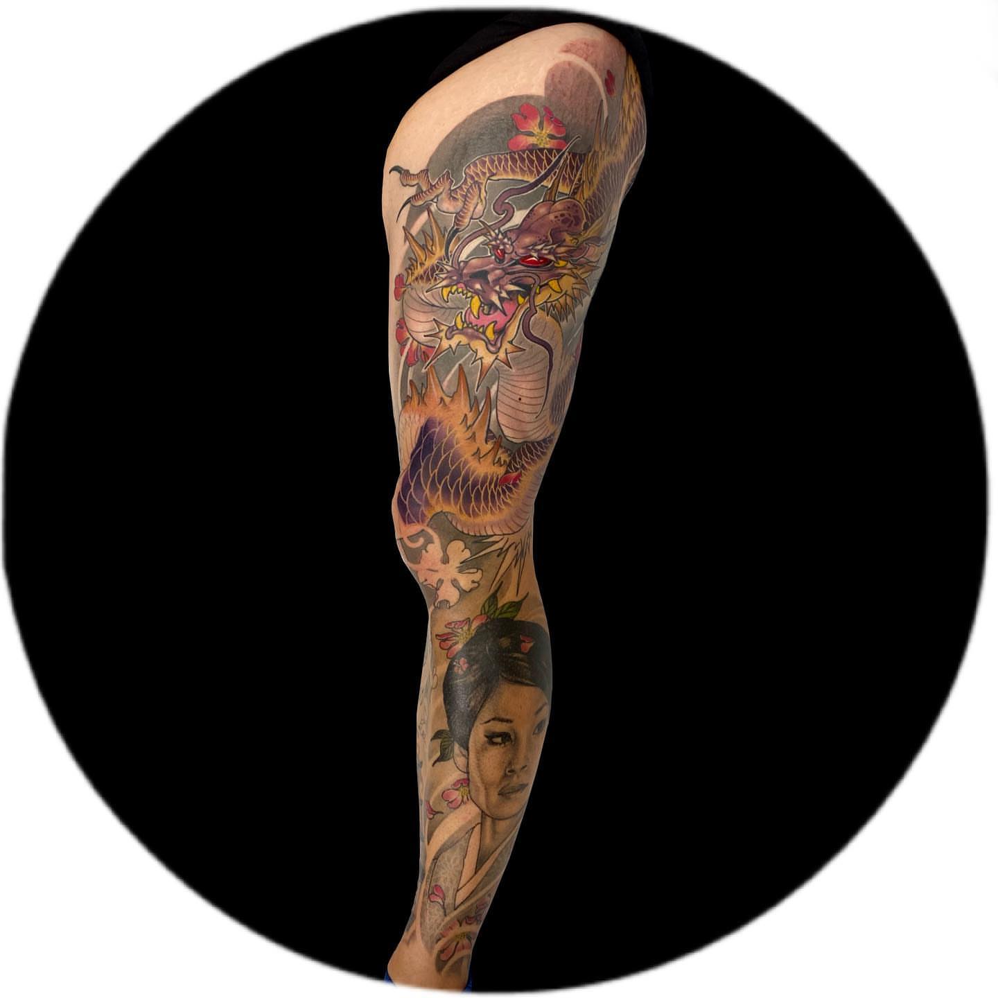 Tattoo by @ethereal.lady.hawk — american_traditional, japanese_irezumi