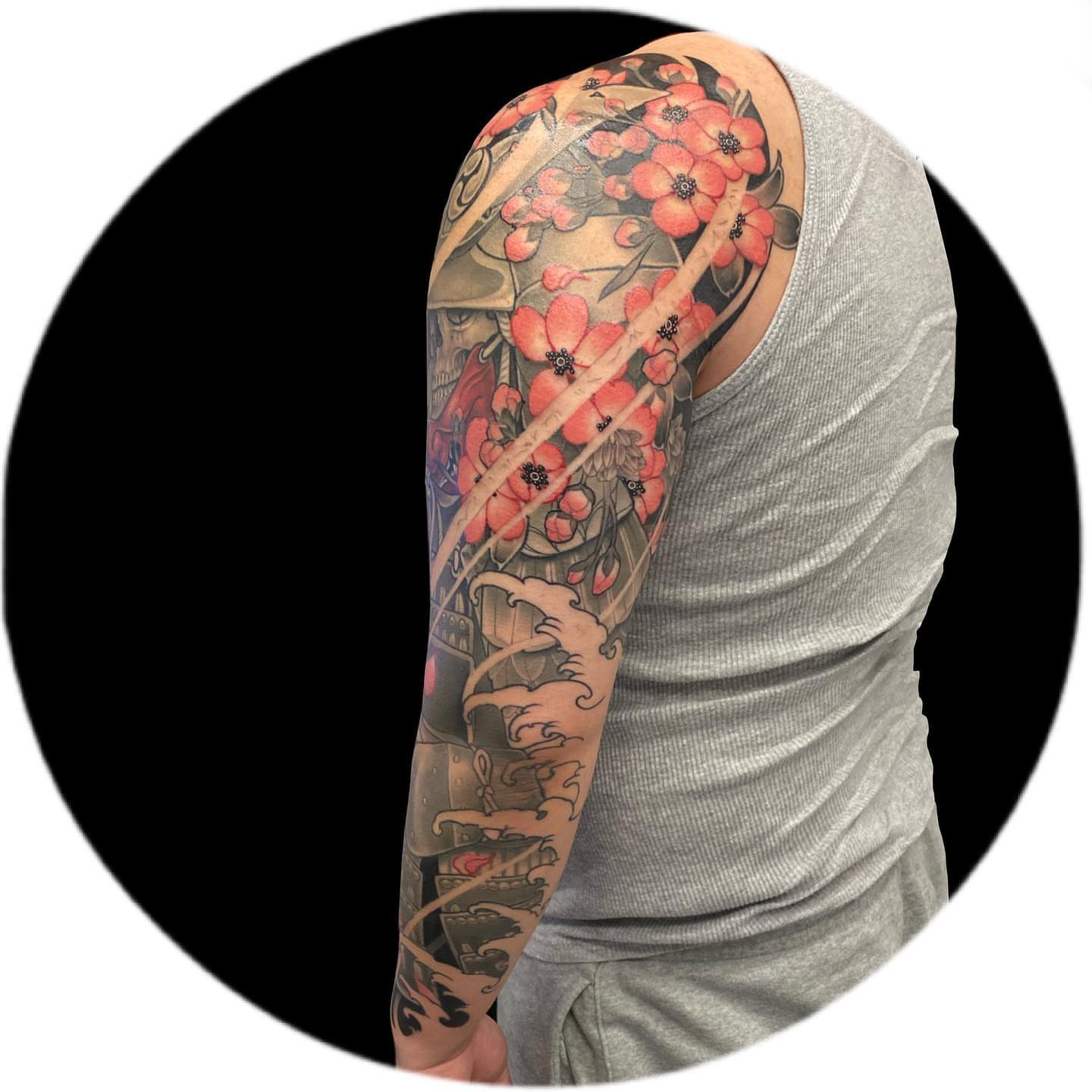 Tattoo by @ethereal.lady.hawk — american_traditional, japanese_irezumi