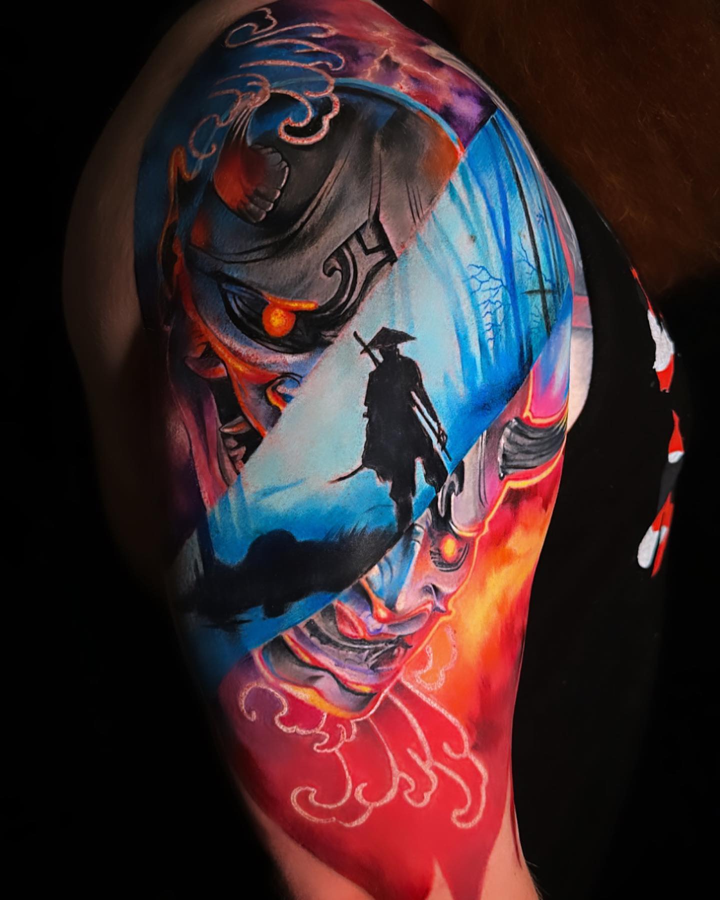 Tattoo by @rock_platinumkoi — japanese_irezumi, dotwork