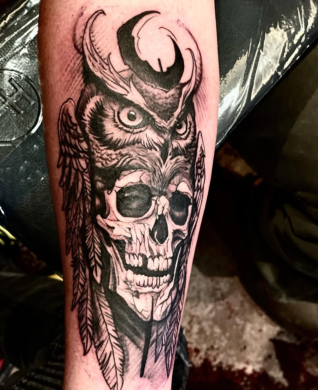Tattoo by @ink_addict_tro โ dark_realism, black_and_grey