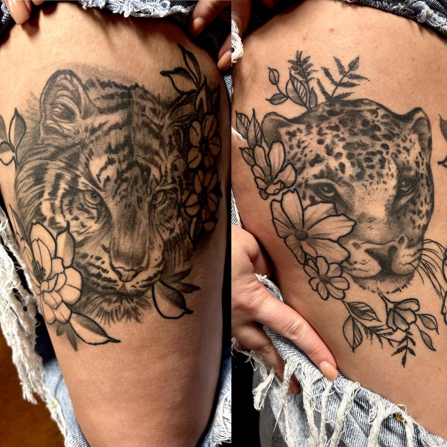 Tattoo by @daveisoldbutstillkicknit — realism, black_and_grey