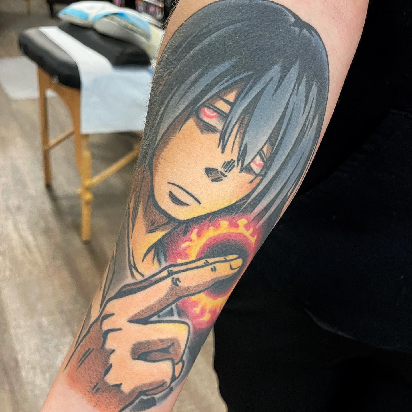Anime character anime tattoo on the forearm by Bold Anime Tattoos