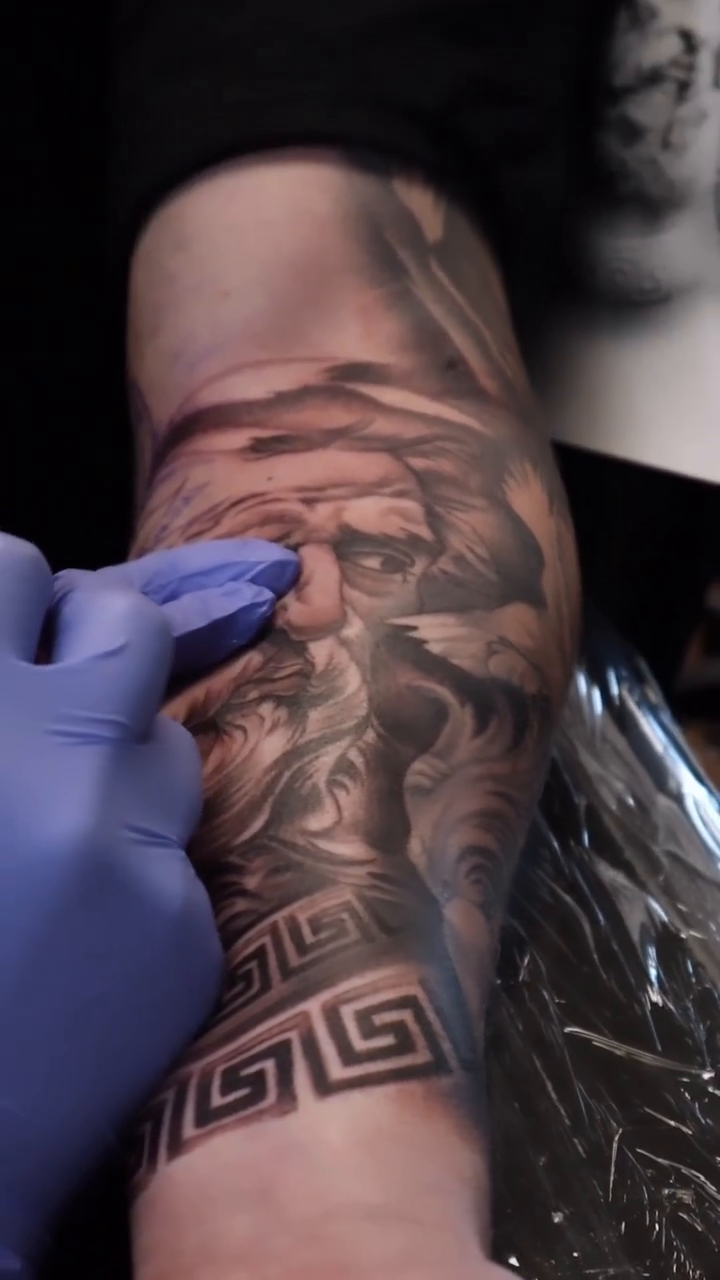 Tattoo by @marcos_tattoos β realism, black_and_grey