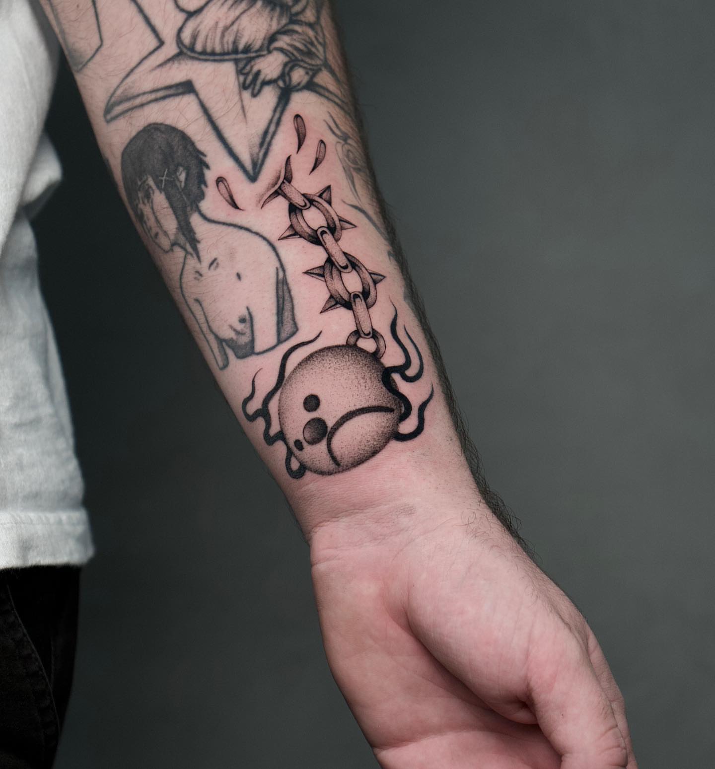 Tattoo by @chriscalibur_ — dotwork, black_and_grey