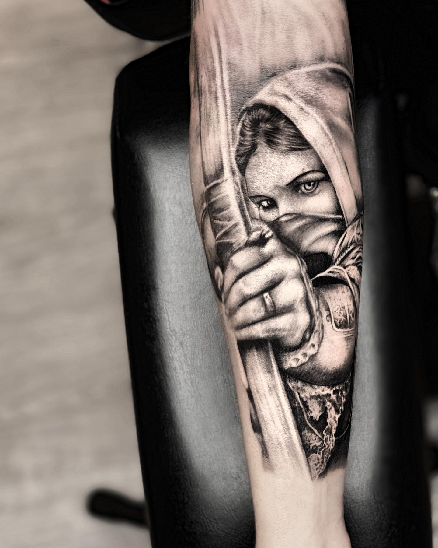 Tattoo by @enjoylifetattoos — black_and_grey, realism