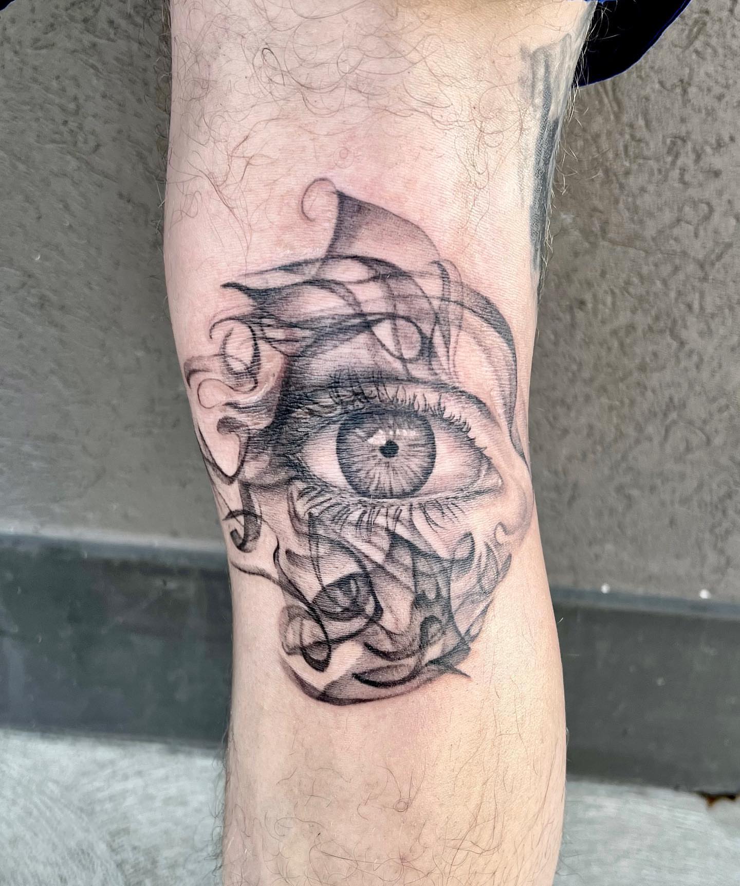 Tattoo by @jaxntheboxtattoos — black_and_grey, realism