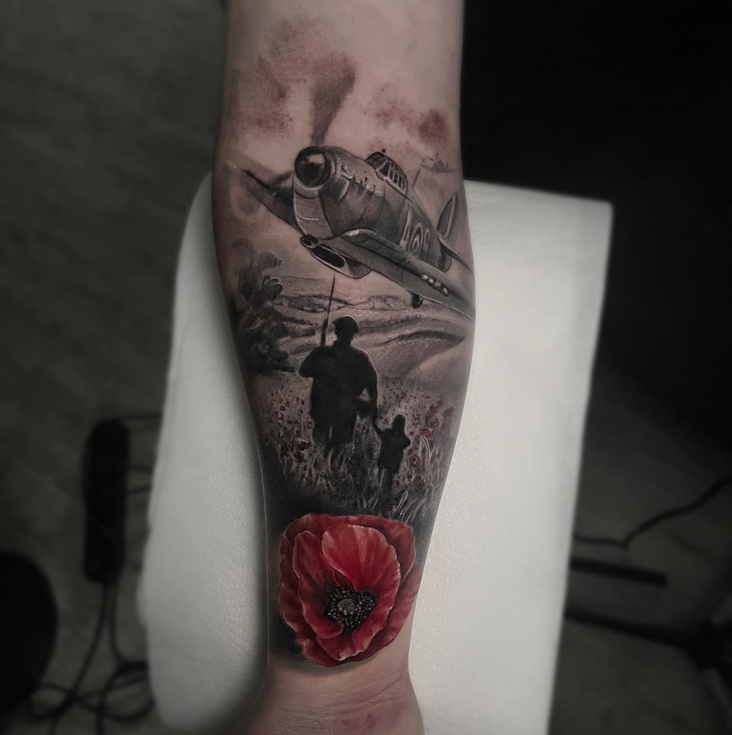 Tattoo by @robdansontattoo — realism, black_and_grey