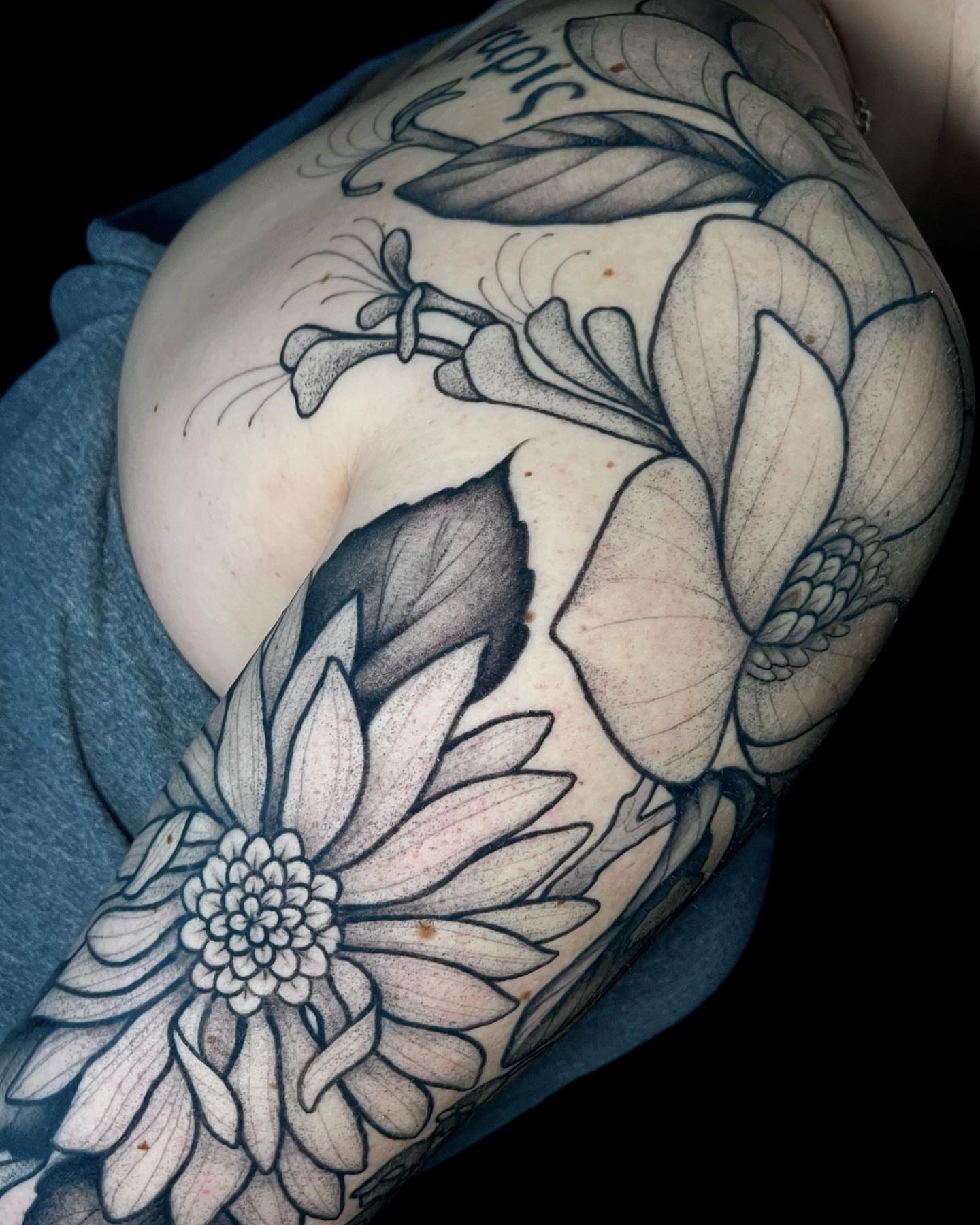 Tattoo by @ambergreytattoos — black_and_grey
