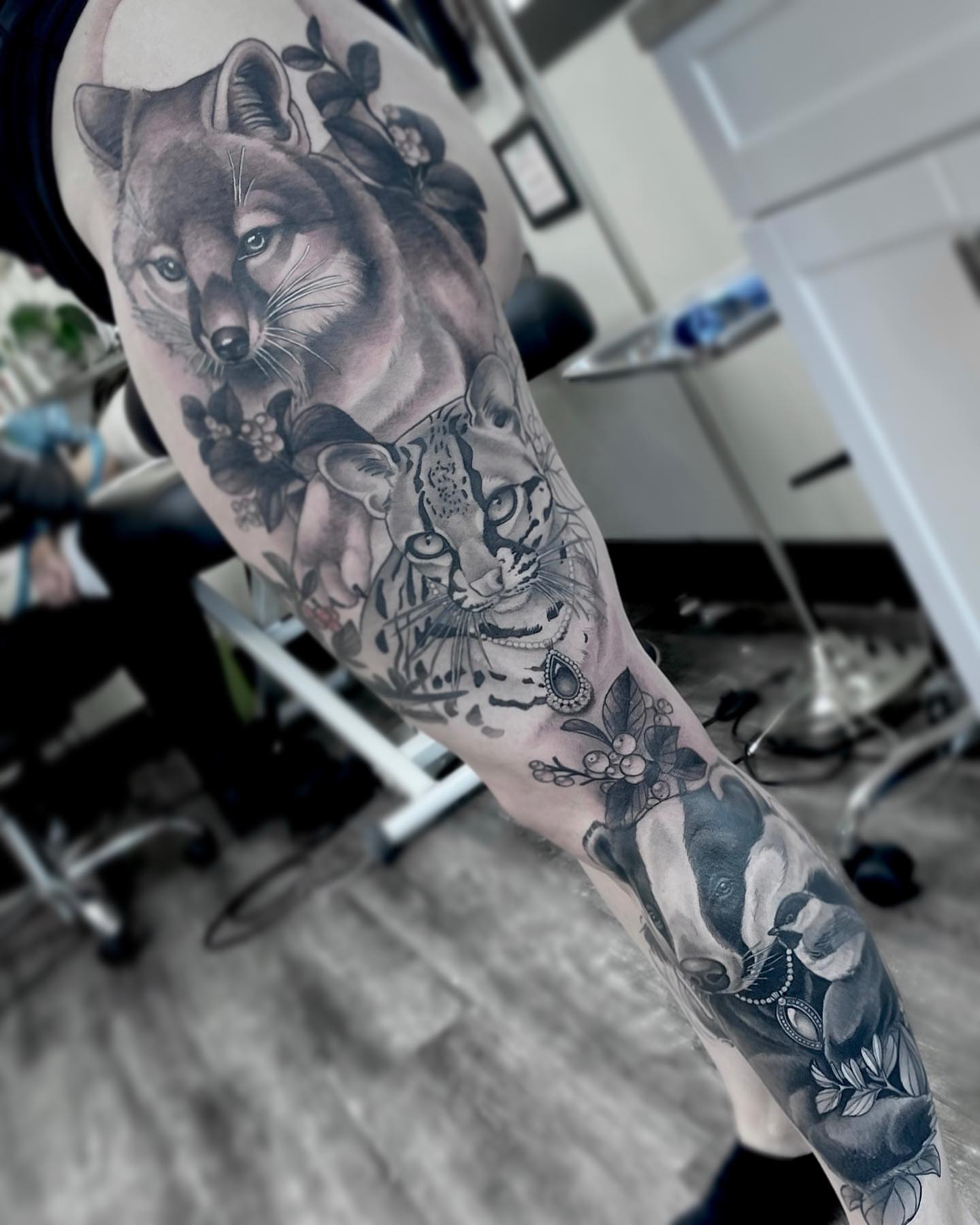 Tattoo by @missautumndancer — black_and_grey, realism