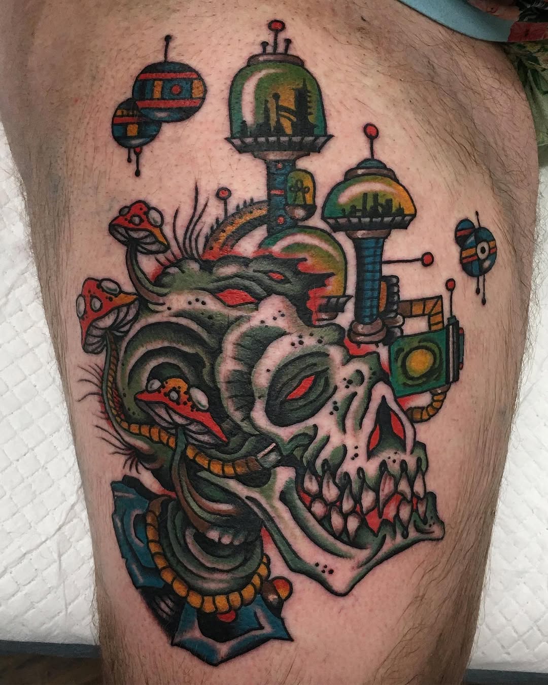 Tattoo by @matty_esswein — new_school, black_and_grey