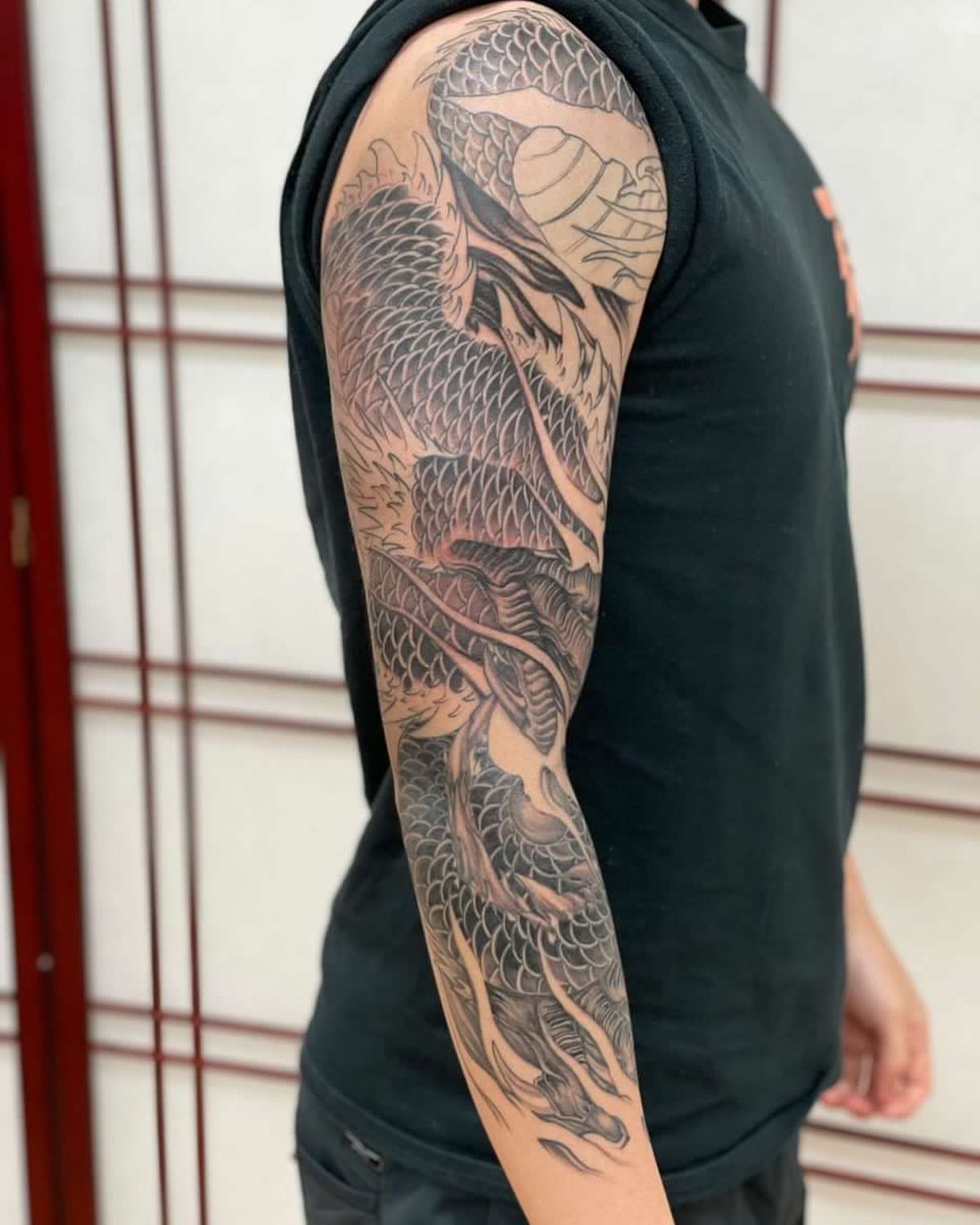 Dragon japanese irezumi tattoo on the upper arm by ✨tiffy ✨