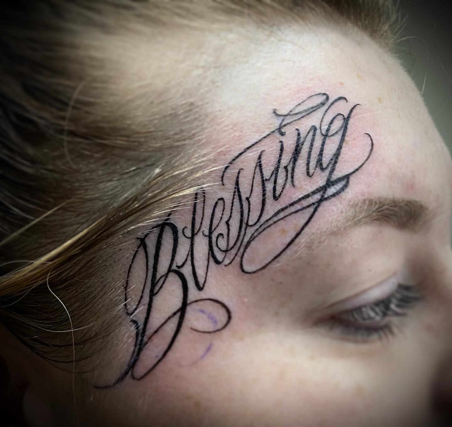 Tattoo by @tatdaddyangel — lettering_script