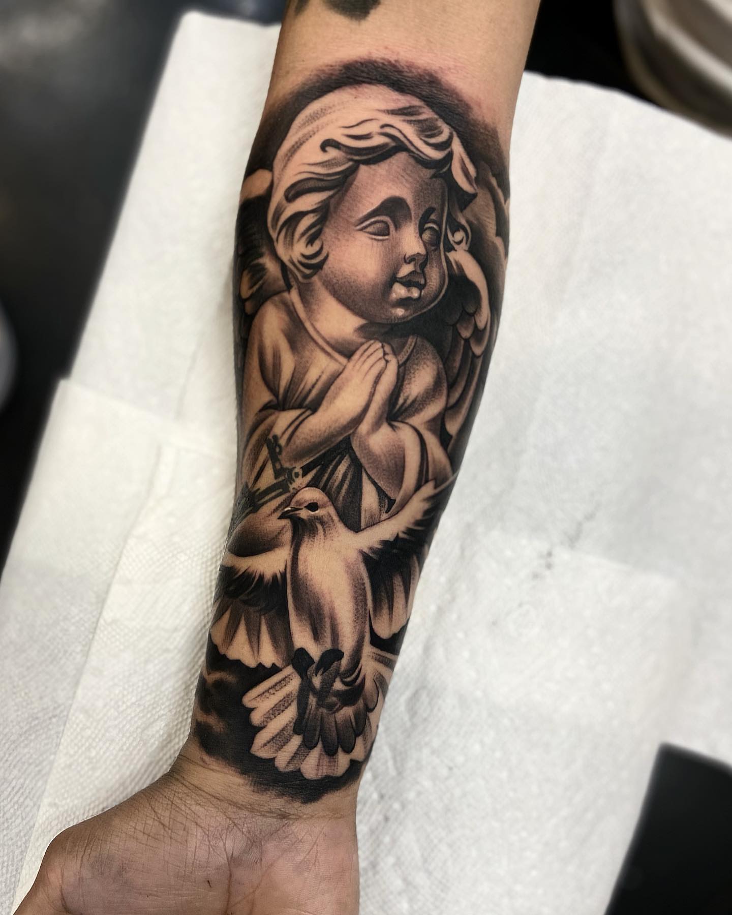 Tattoo by @eksoe_ — black_and_grey