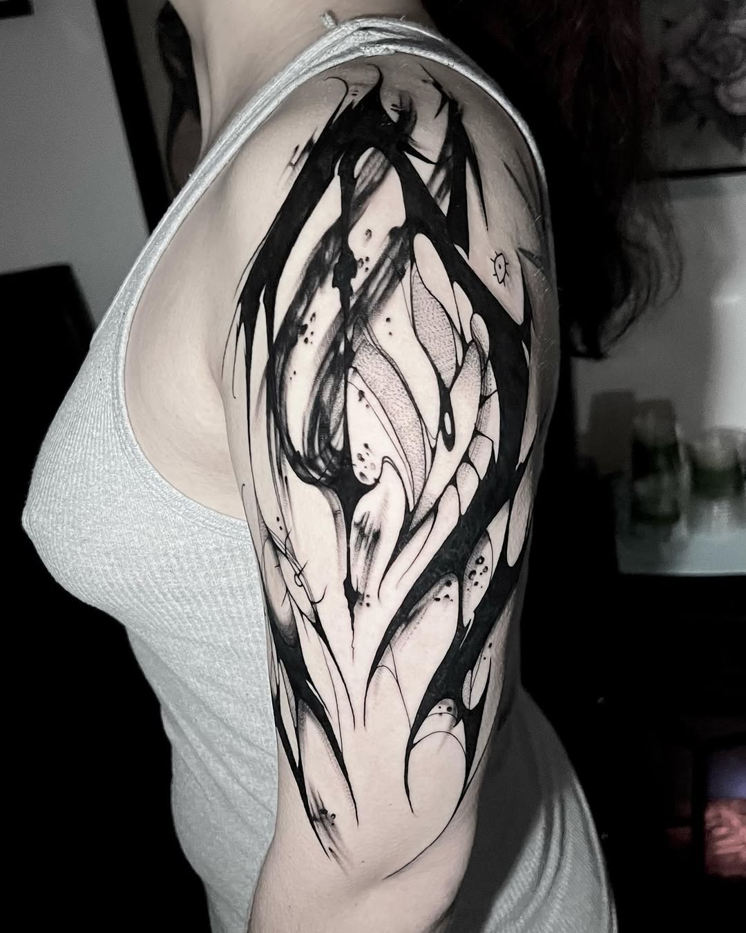 Tattoo by @connellytaittattoo — blackwork, trash_polka