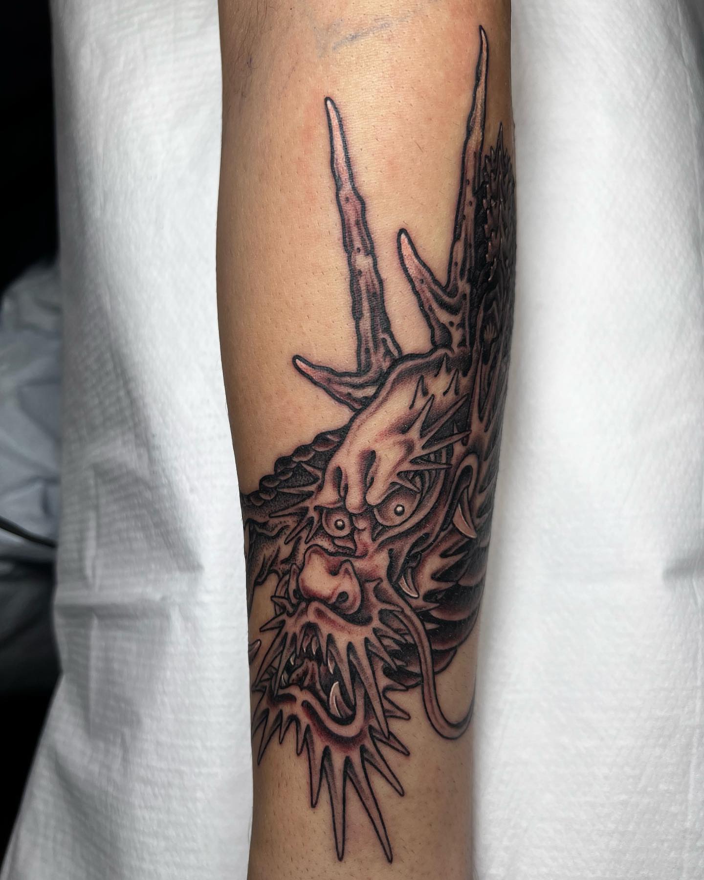 Tattoo by @connalcreates — black_and_grey
