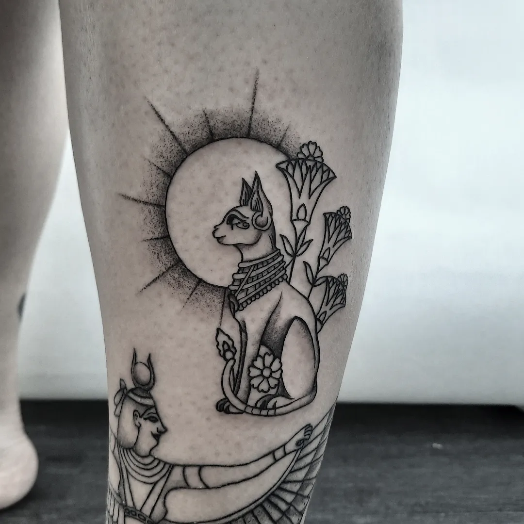 Tattoo by @dark_is_bright_ink — dotwork, black_and_grey