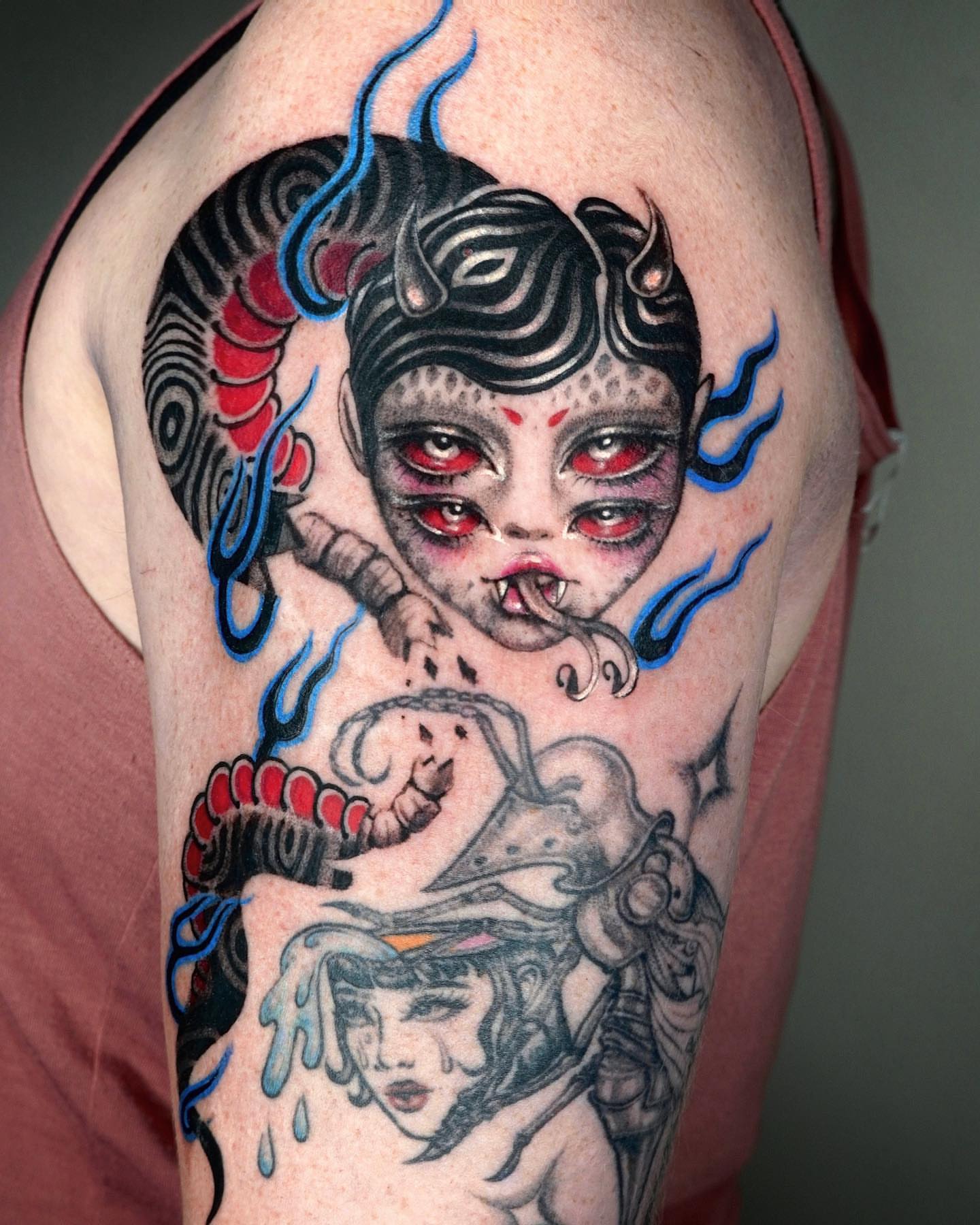Tattoo by @jaded_youth_ — american_traditional, dark_realism