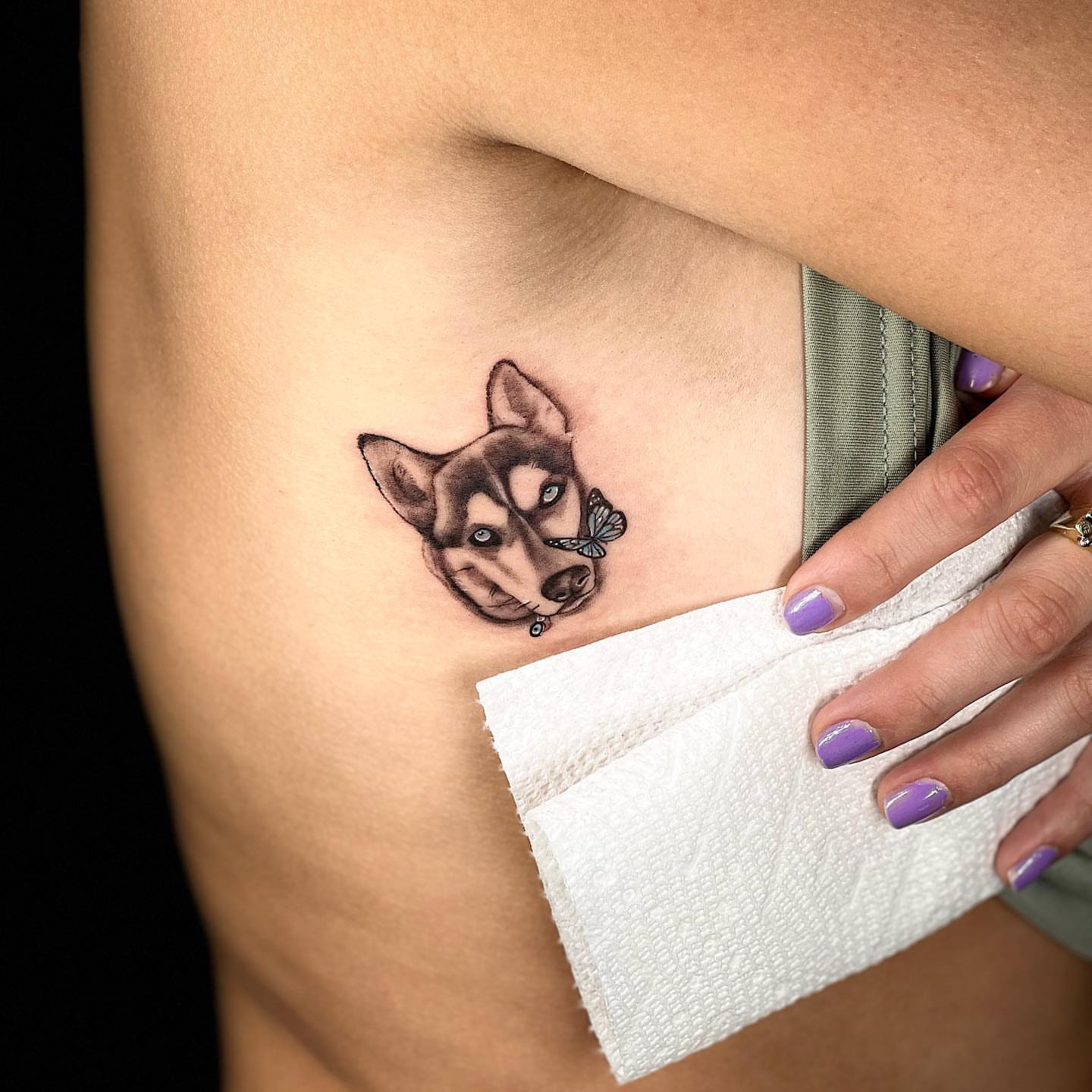 Husky dog realism tattoo by Nj Tattoo Artist Inkdyou, Bloomfield, New Jersey