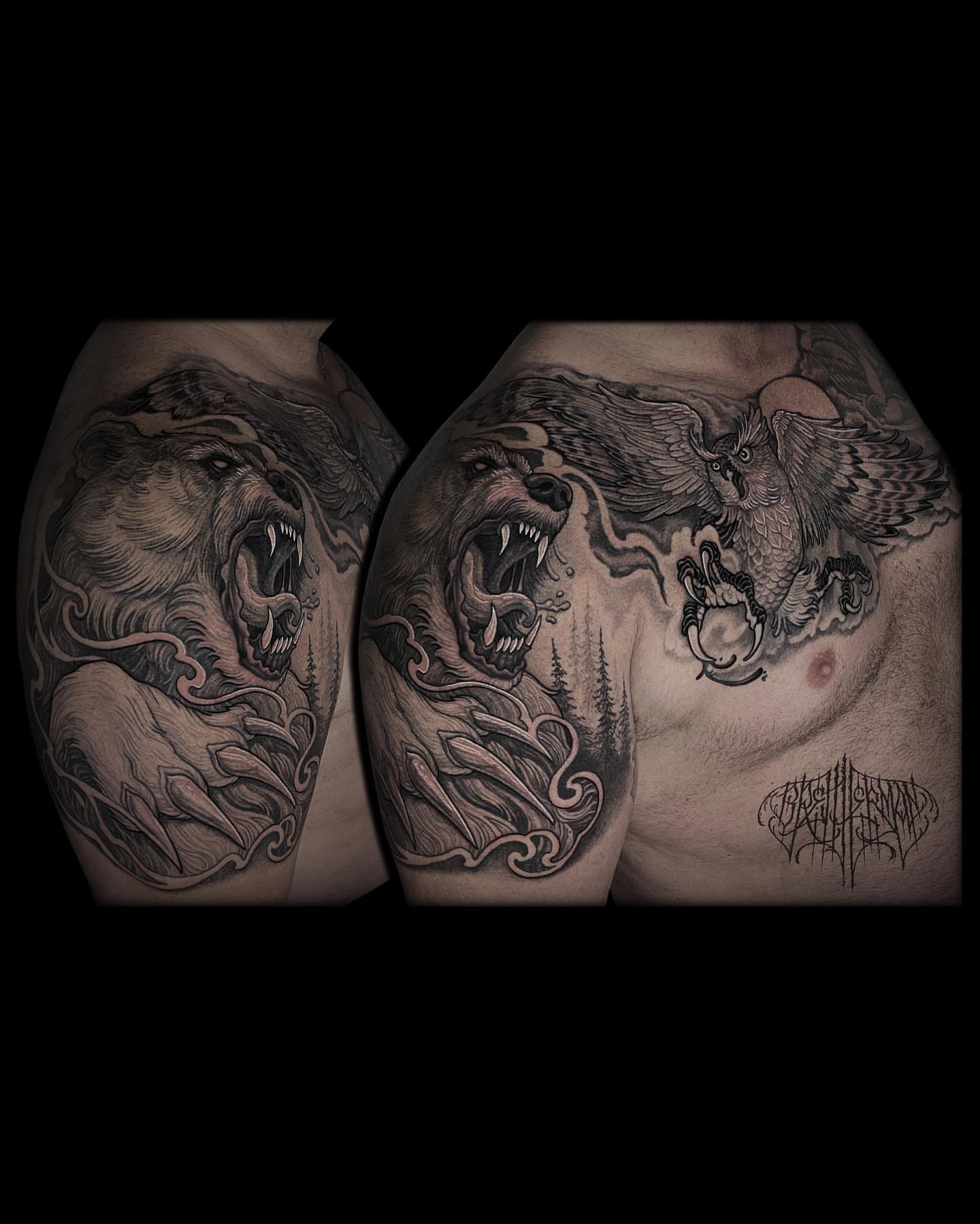 Tattoo by @brettherman — black_and_grey, realism