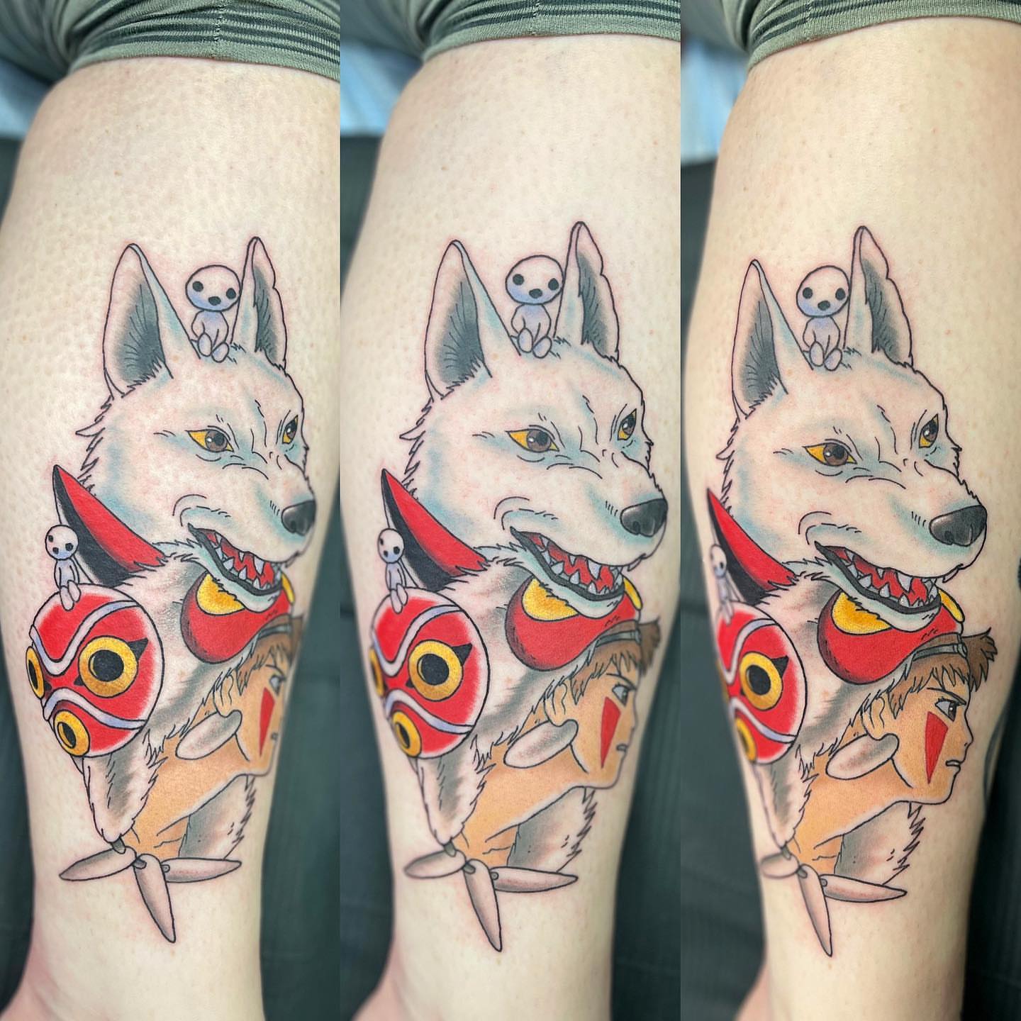 Wolf and skull dotwork tattoo on the forearm by Jake Snoddy, Franklin, Tennessee
