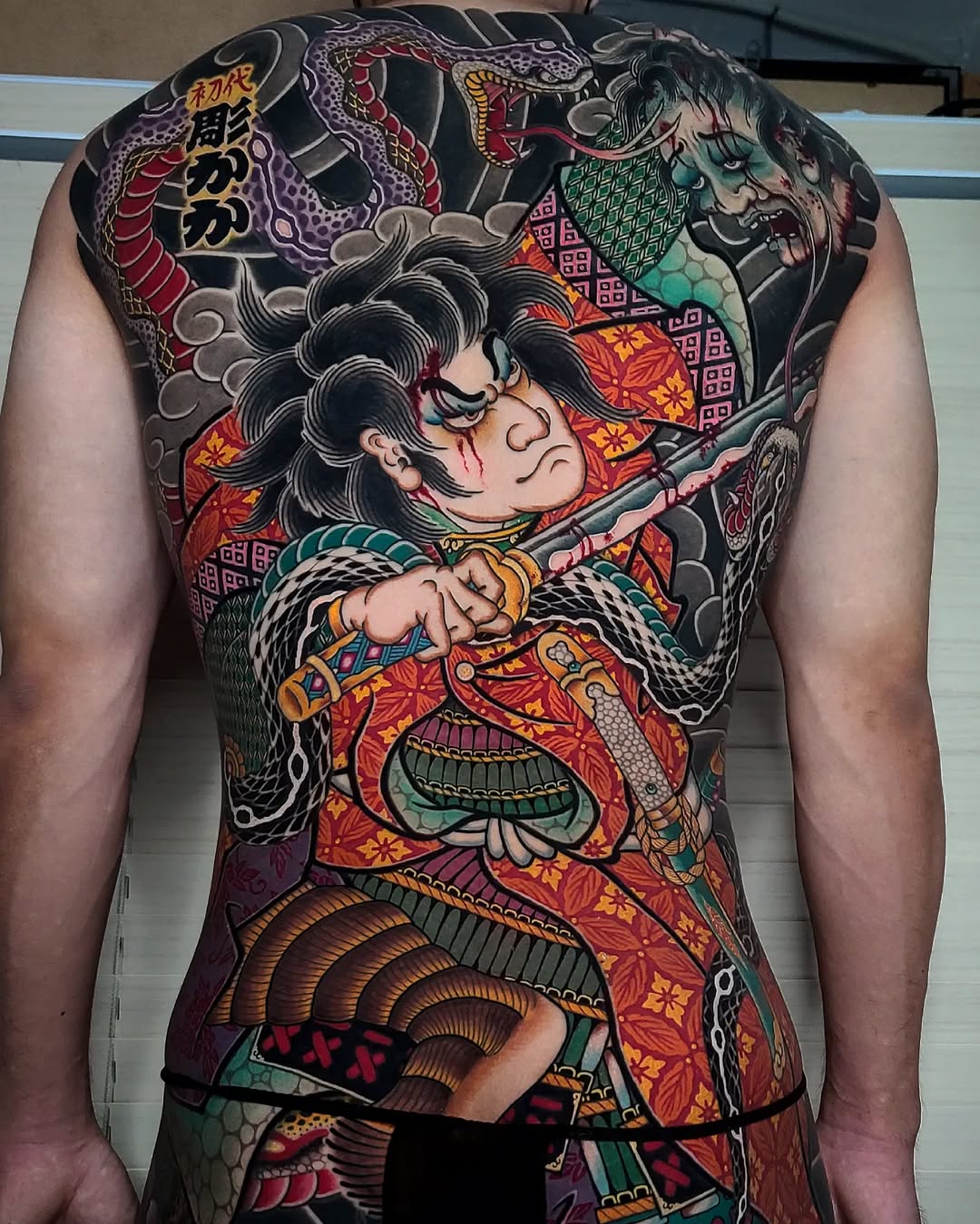 Tattoo by @horikaka — japanese_irezumi, black_and_grey