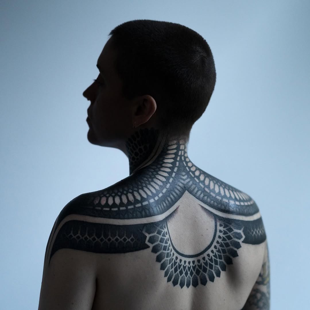 Tattoo by @katiemizuno — blackwork, geometric