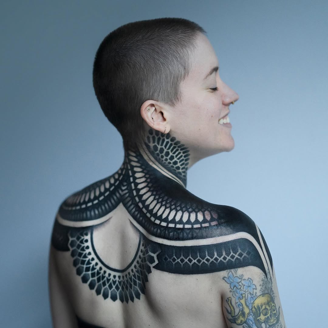 Tattoo by @katiemizuno — blackwork, geometric