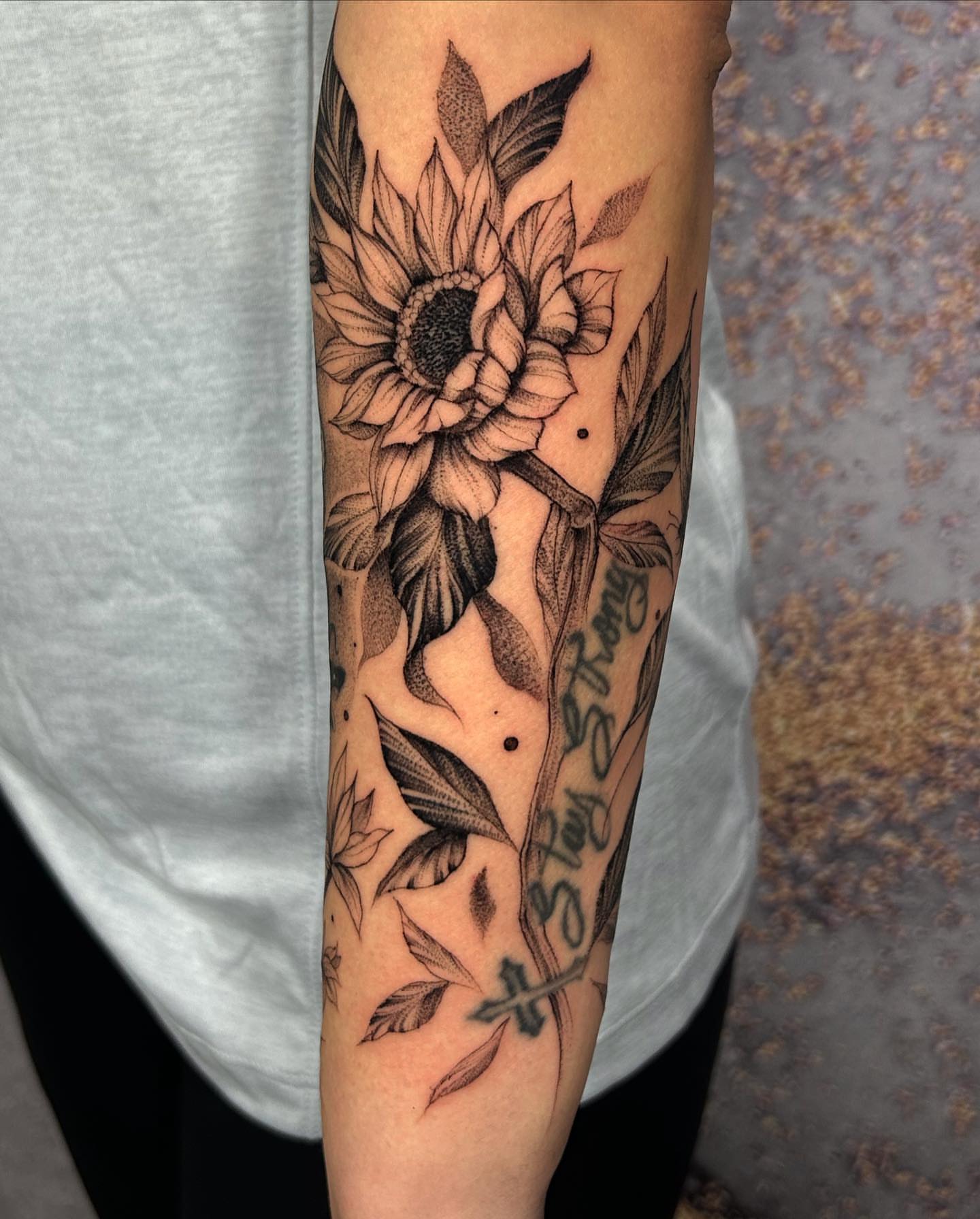 Tattoo by @c.x.dotline — black_and_grey, realism