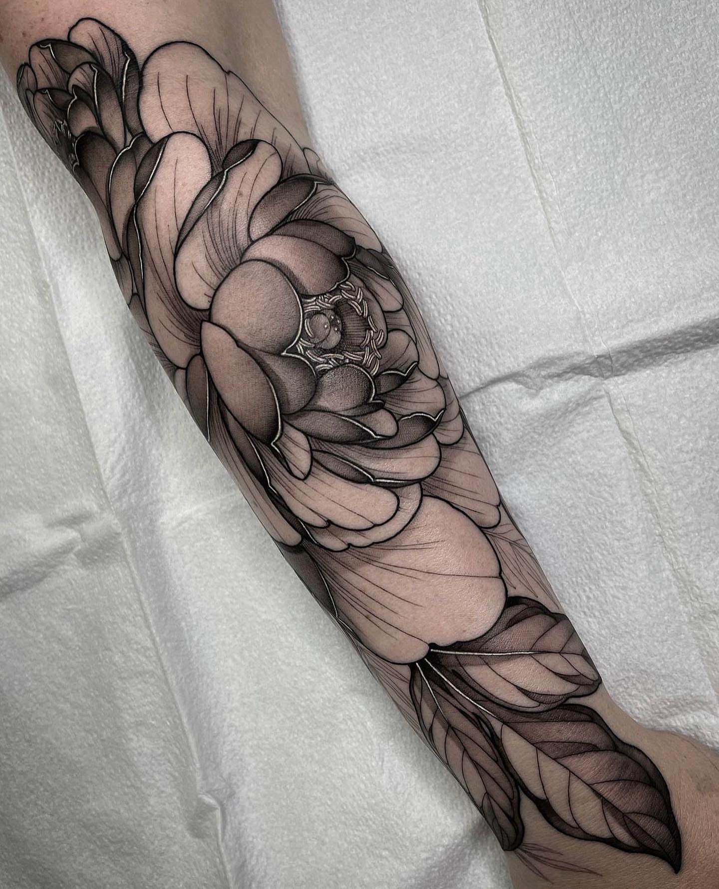 Tattoo by @squirestrahan — black_and_grey