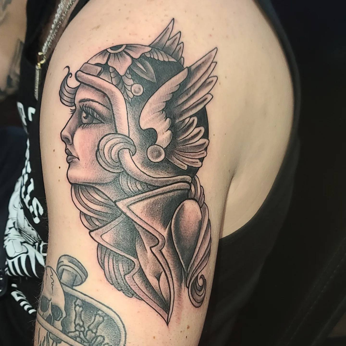 Tattoo by @fromthefiretattoo605 — american_traditional, black_and_grey