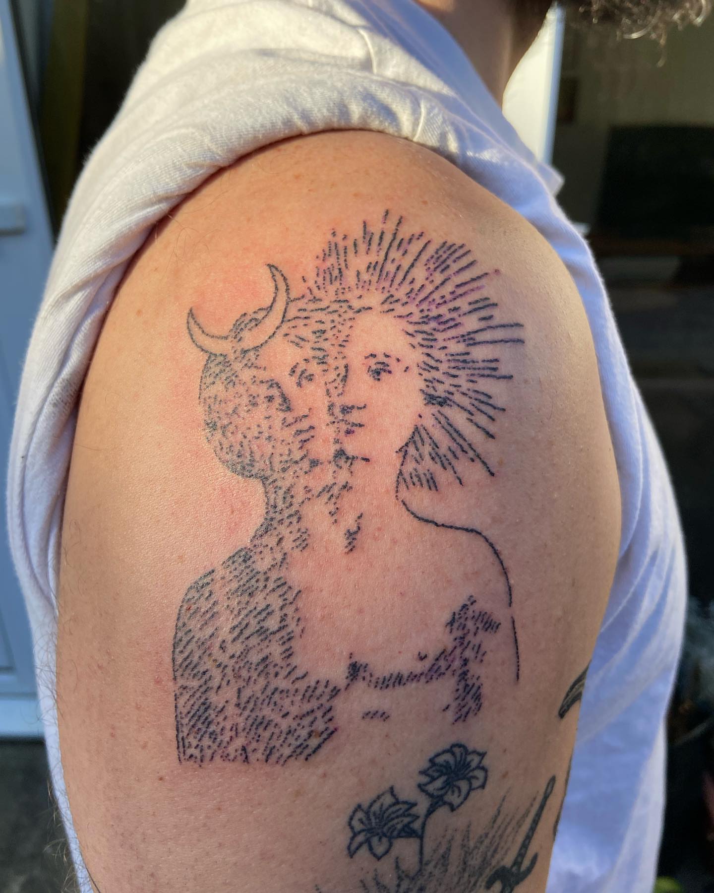 Tattoo by @deadboypokes — dotwork, black_and_grey