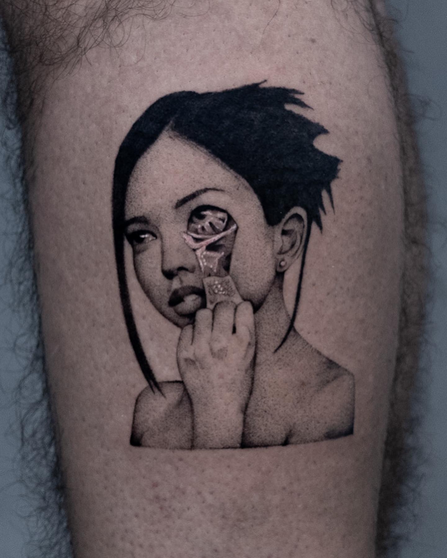 Tattoo by @chriscalibur_ — realism, dotwork